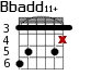 Bbadd11+ для гитары - вариант 3